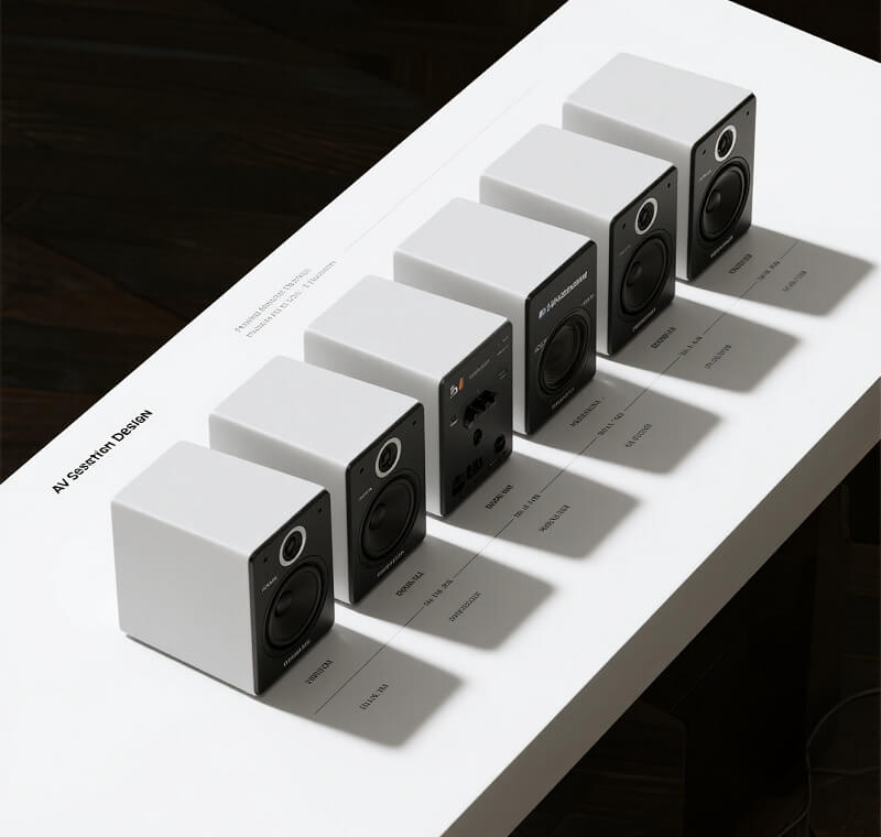 Comparison of speaker systems by audio visual equipment suppliers