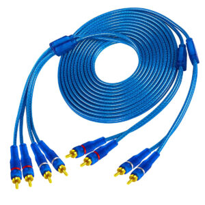 AY4CH-RCA | 4-Channel RCA Audio Cable | 16.4ft (5m) OFC Twisted Pair with Noise Reduction for Car, Marine & Motorcycle