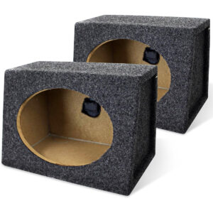 AY6x9 | Pair of Angled 6x9 Inch Speaker Box Enclosures | Heavy-Duty 3/4" MDF with Pre-Wired Terminals & Poly-Fiber Lining 2